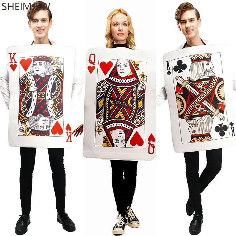 Fun Parent-child Family Children Playing Cards Poker Hearts King Queen Of Clubs Kq Costume Role Play Tunic Sponge Party Set