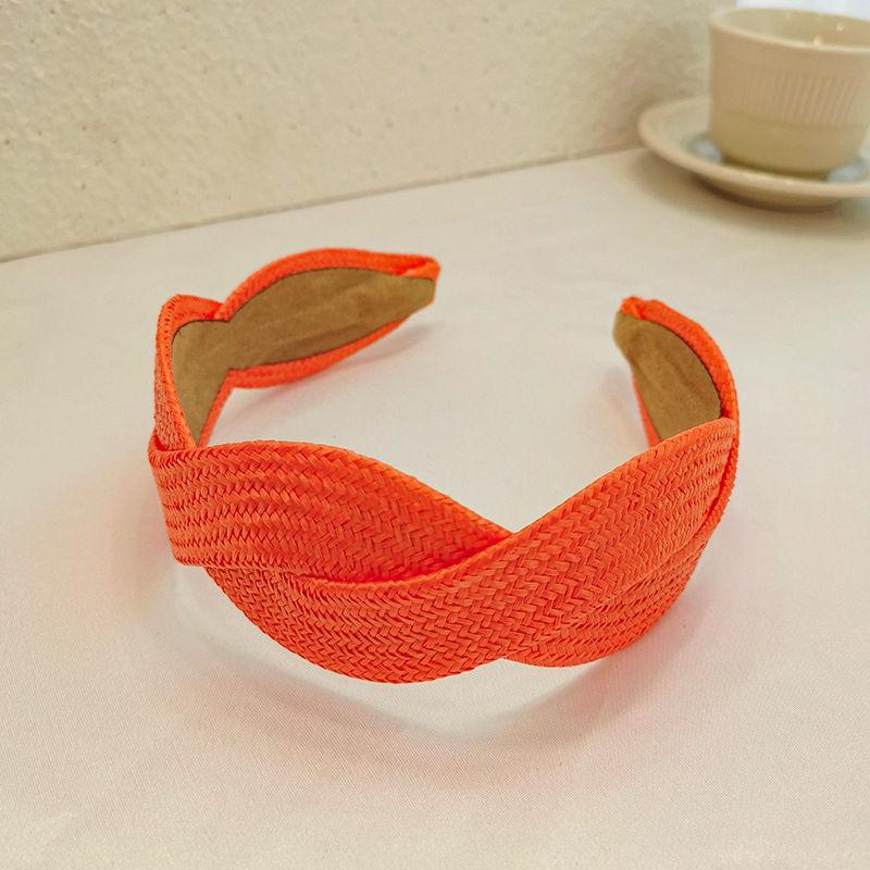 Women Headband Wide Brim Hair Band Fashion Fashion Solid Headdress Hairpin Color Straw
