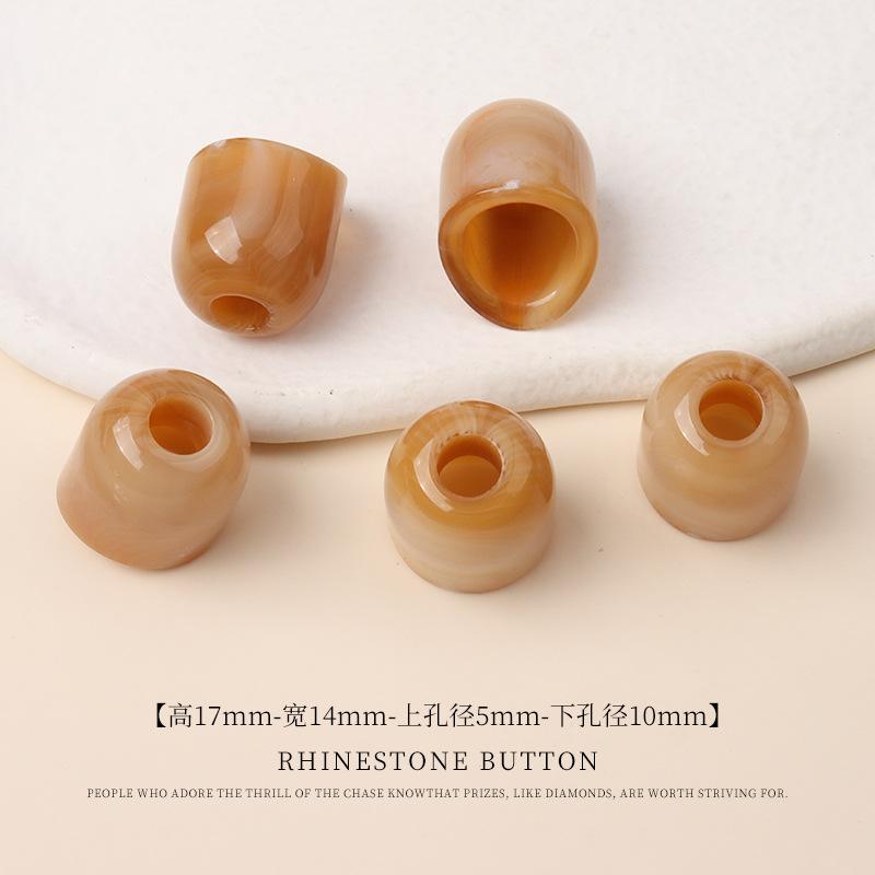 5pcs Acrylic Two-Color Hanging Bell Diy Beaded Bucket Bead Material Large Hole Round Bead Buckle Swimsuit Sweater Pants Drawstring Button