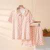 Polka dot pajamas women's summer pure cotton two-piece set doll collar short-sleeved shorts sweet student loungewear can be worn outside
