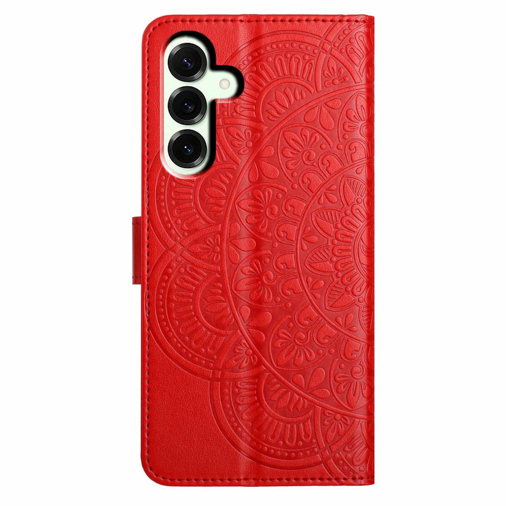 Kožené pouzdro pro Samsung Galaxy A17 se sloty na karty, vzor mandala, kryt na telefon se stojánkem