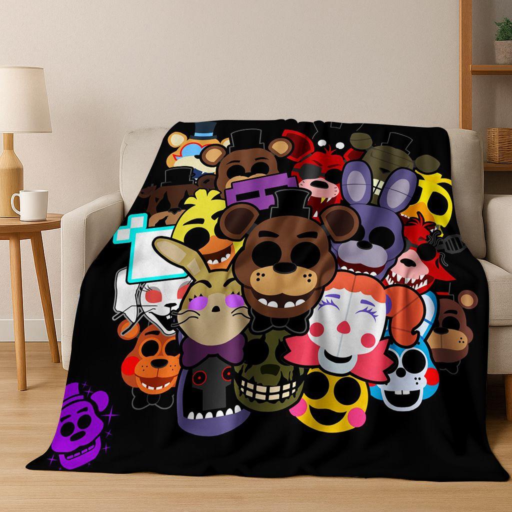 3D F-FNAF Spiel Cartoon Flanelldecke Weiche Warme Überwurfdecke für Bett Schlafzimmer Wohnzimmer Reise Camping Picknick Geschenk