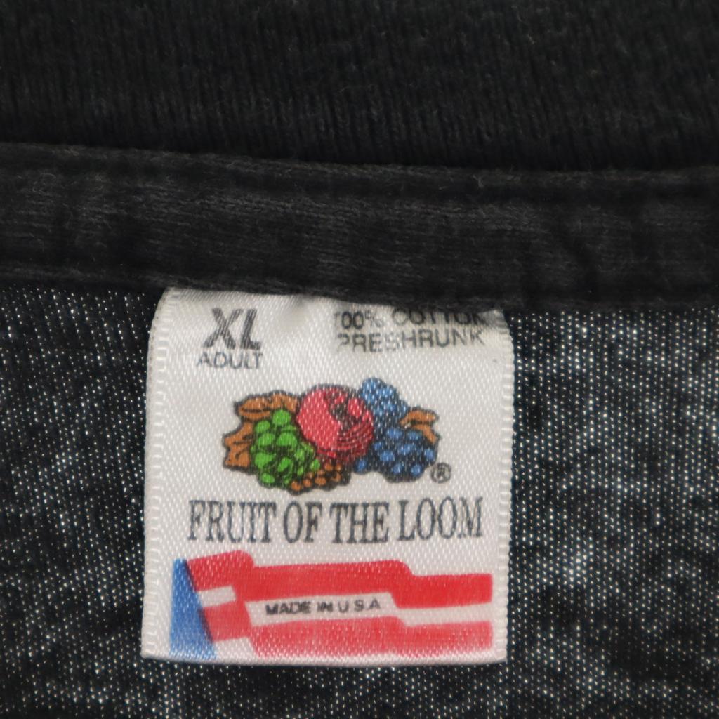 FRUIT OF THE LOOM 90s Made In USA Old Short Sleeve T-shirt XL Black Men's Used