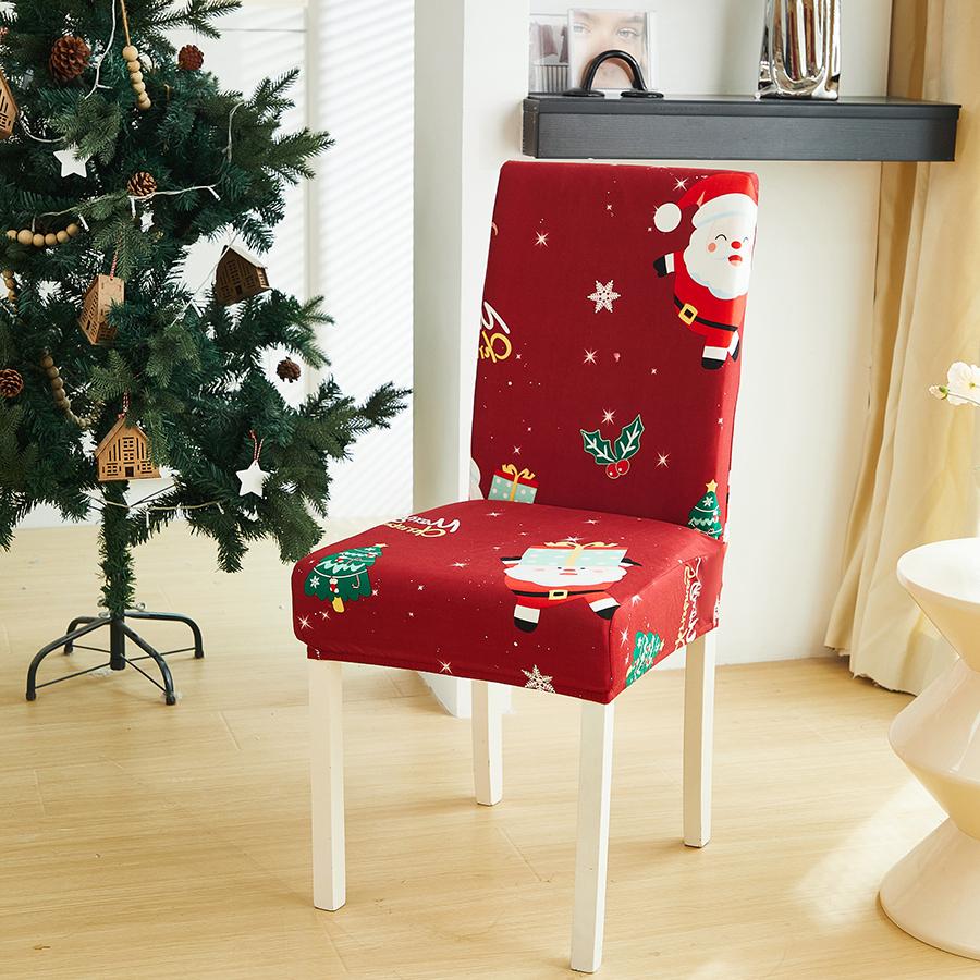Christmas Decoration Stretch Covers Chair Cover For Dining Room Office Banquet Chair Protector Elastic Material Armchair Cover