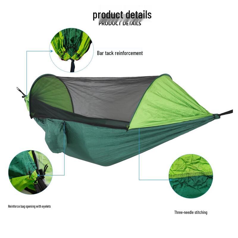 Automatic Quick-Open Mosquito Net Camping Hammock