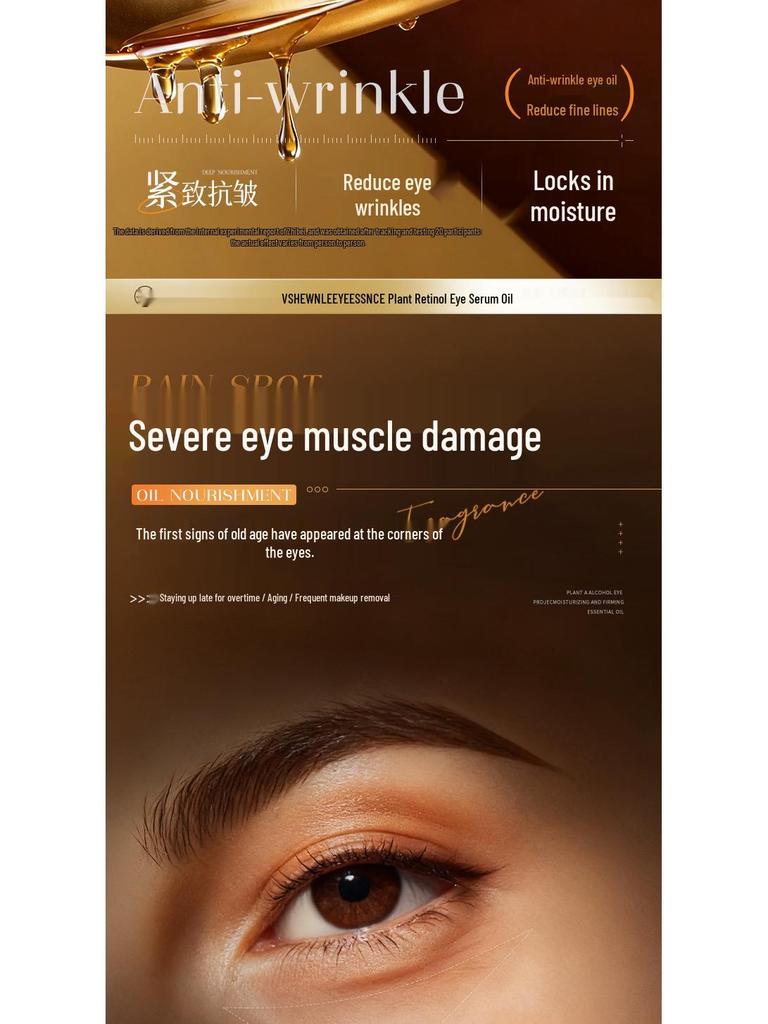 Hydratační rostlinné oční sérum s retinolem proti vráskám, tmavým kruhům a pro zpevnění