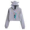 Jujutsu Kaisen Cat Ear Crop Hoodie - Spring Fashion Trend for Girls