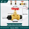 Full Copper Gate Valve for PPR, PE, and Tap Water Pipes - 20mm, 25mm, 32mm Double Union, Hot Melt Compatible.