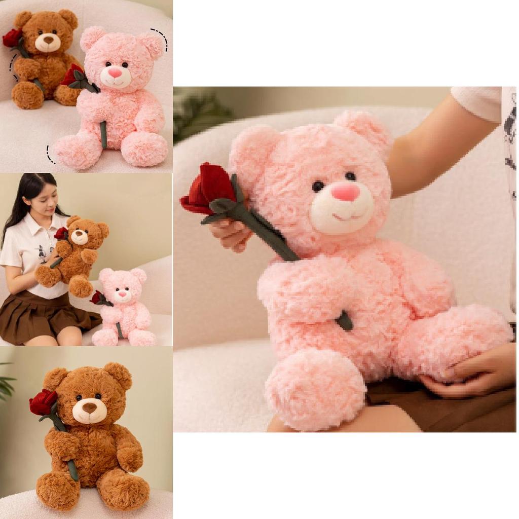 Adorable Brown And Pink Teddy Bear Plush Toy Perfect For Girlfriend Valentine's Gift