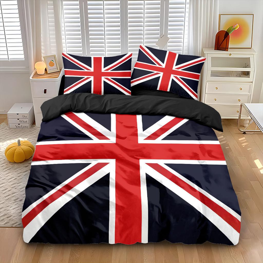 National Flag Pattern 3D Digital Printing Bed Three-Piece Set Quilt Cover Pillowcase Bedding Home Textile Can Be
