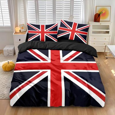 Nationalflaggenmuster 3D Digitaldruck Bett Drei-Teile-Set Bettbezug Kissenbezug Bettwäsche Heimtextil Kann