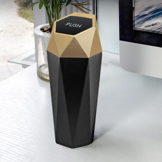 Car Trash Can with Lid Leakproof Car Dustbin Diamond Shape Waterproof Garbage Bin Mini Trashcan Car Vehicle Waste