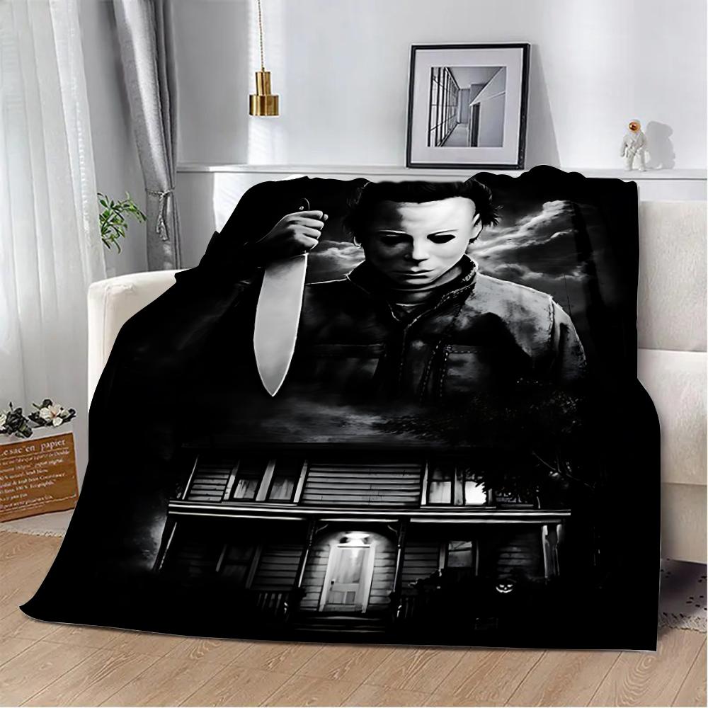 Horror Movie Halloween Printed Blanket Picnic Warm Soft Comfortable for Home Travel Bed Birthday Gift