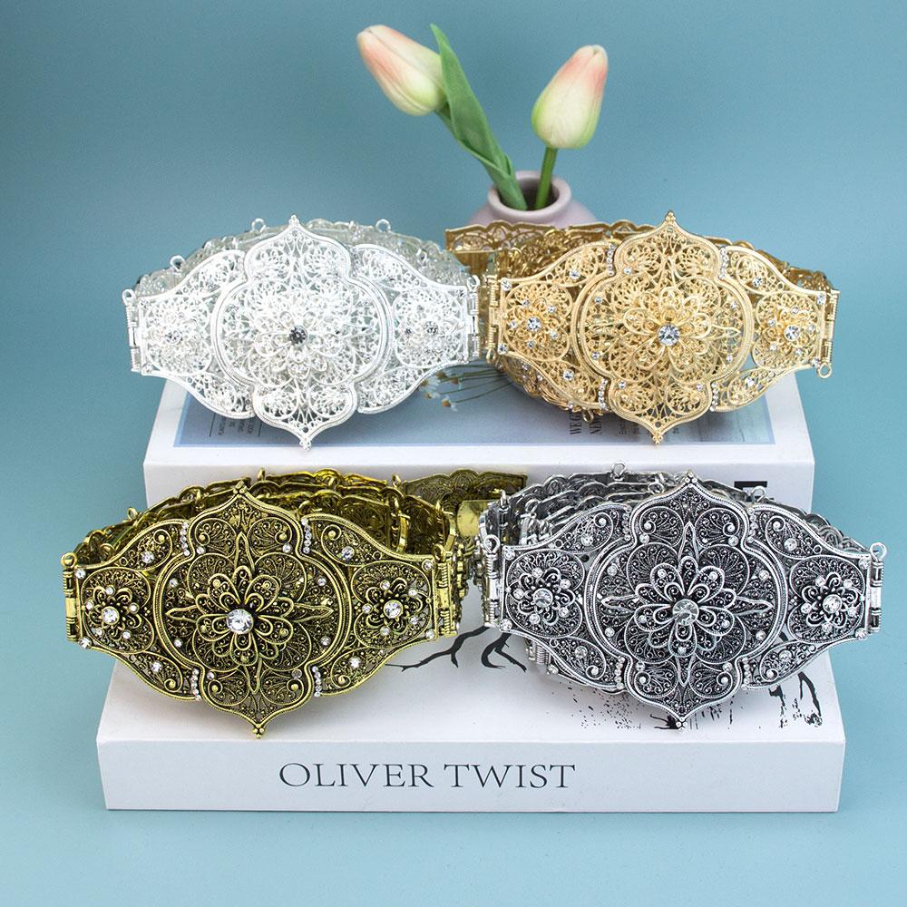 חגורת נשים קווקזיות בצבע זהב כהה פויהסה תכשיטי חתונה לכלה חגורת בטן קפטן ערבי מסורתי גלימה שרשרת מותן אורך מתכוונן