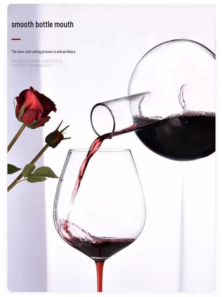 Caraffa Grande in Cristallo con Tappo e Aeratore Rapido per Vino.