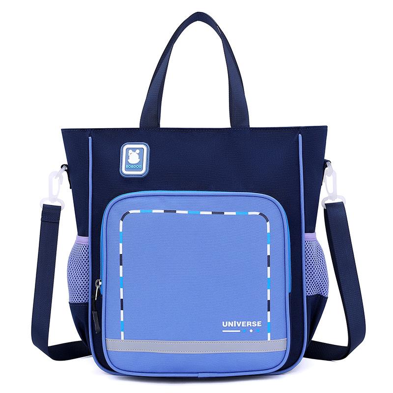New Primary School Students Tutoring Bag, Portable Waterproof Children's Tutoring Bag, Oblique Span Bag, Girls' Collar Book Bag, Men