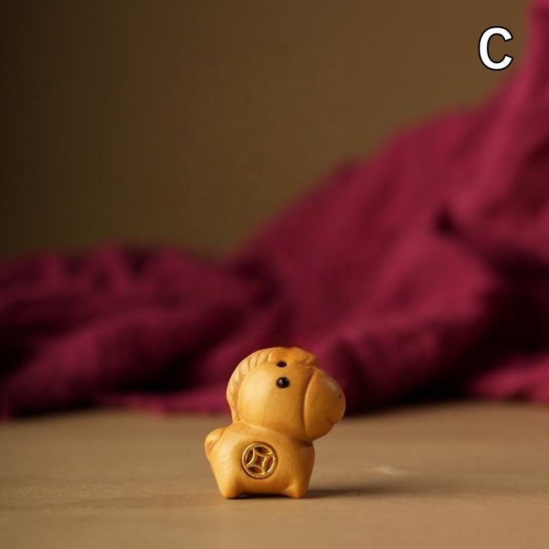 

Милий Ключниця-Знак Зодіаку Кінь Мультяшний Сандалове Дерево Підвіска на Сумку Ручна Робота Мотузковий Ремінець Кільце для Ключів в Китайському Стилі Підвіска на Ключі Автомобіля