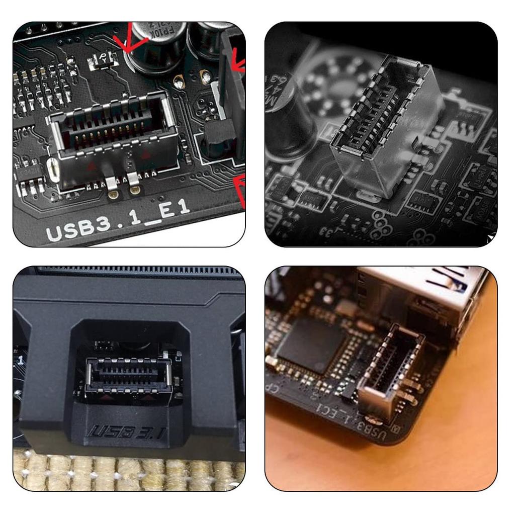Cablecc 5Gbps Type-E USB 3.1 Front Panel Socket & USB 2.0 To PCI-E 1X Express Card VL805 Adapter for Motherboards, Black PCI-E Card