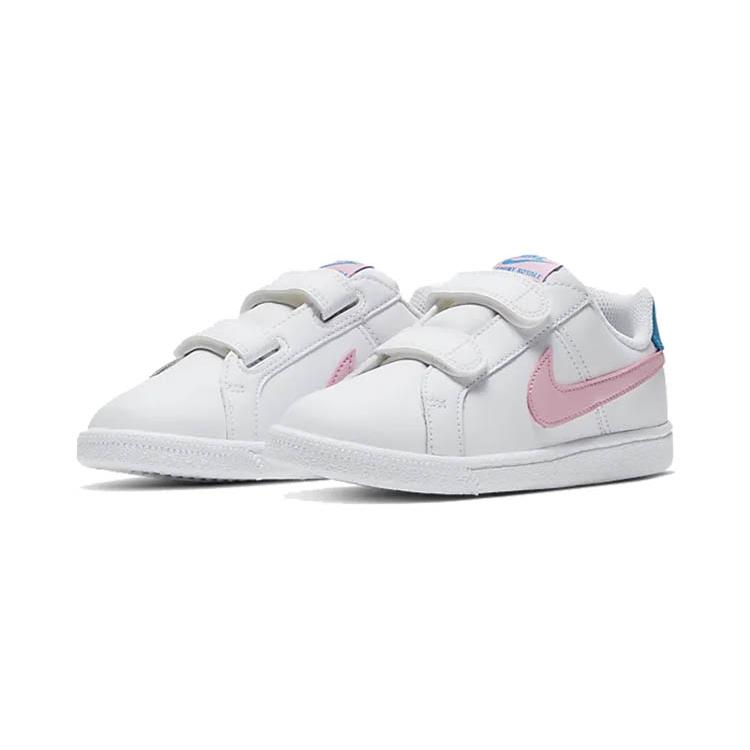 New Nike Court Royale Collection Low Top Skateboard Shoes White Blue Pink Children Aged 3 7 Years Old 833536-110