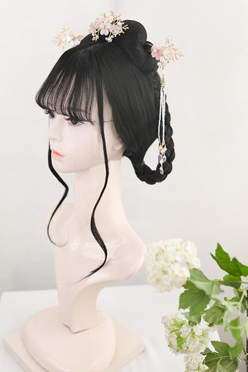 Chinese-style Hairstyle Wig for Hanfu, Cosplay, Ancient Imperial Court, Fairy Costume, Photoshoot, Wig Net with Hairpin (Type A)