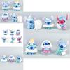 6 Pcs Stitch Sleepwear Pillow Design Mini Model Desktop Ornament Decor Set For Kids And Fans