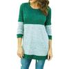 Color Blocked Fine Sweater Sweatshirt Women's Base Shirt Autumn Winter Round Neck Spliced Long Sleeved T-shirt