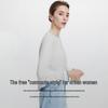 Navigare Women's Tencel Wool Faux Two-Piece Color-Block Long-Sleeve Top