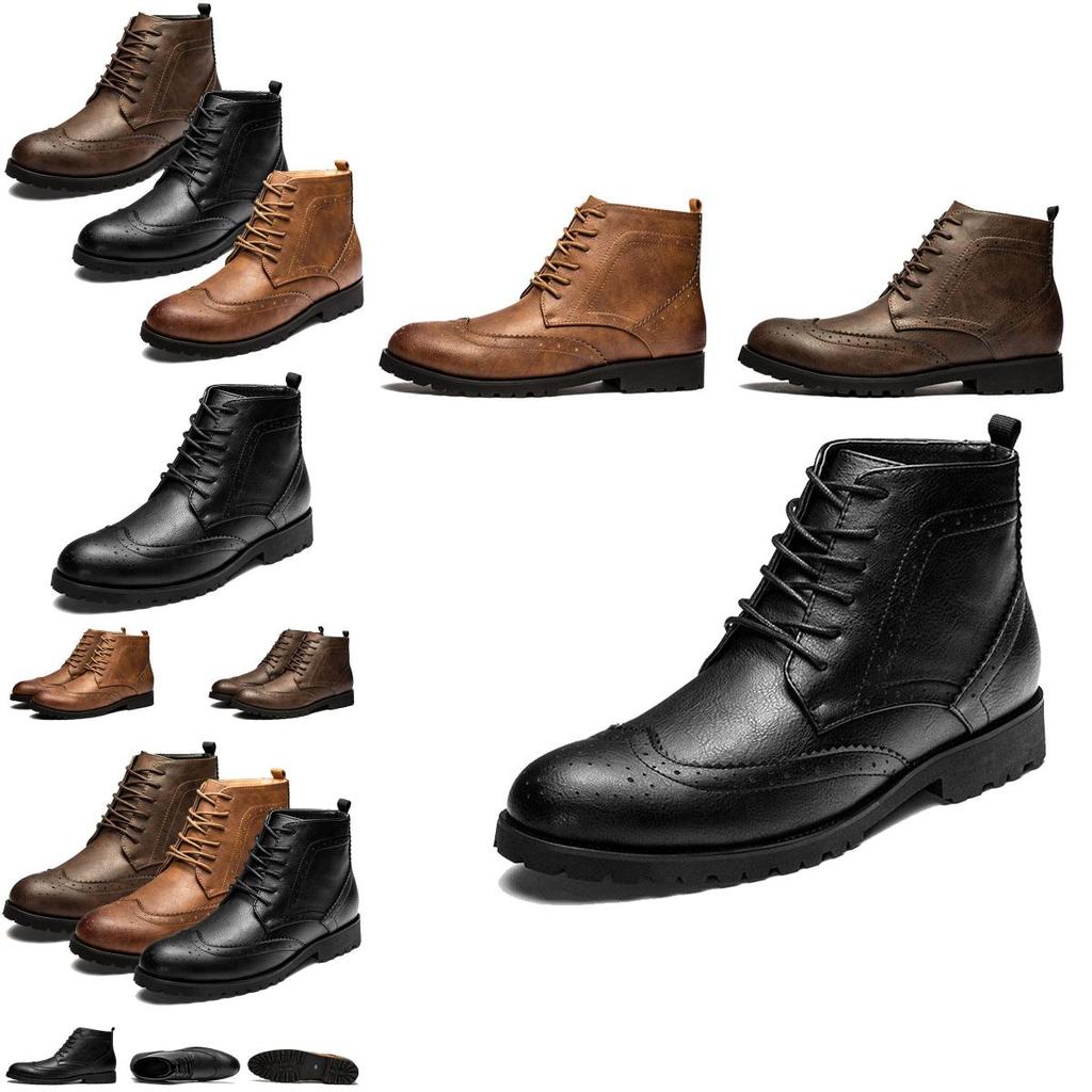 Elegant Mens Pu Leather Ankle Boots With Beautiful Detail And Comfortable Fit