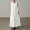 ZANZEA Women Daily Casual Round Neck Summer Sleeveless Long Dress