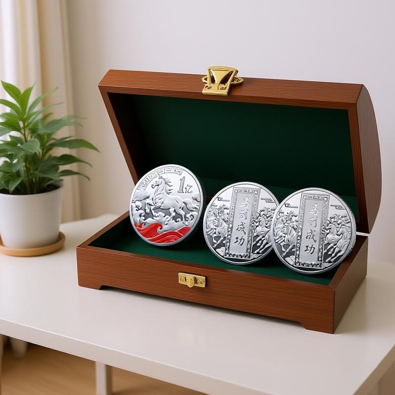 Färgglad 2026 Zodiac Horse-medalj för födelsedagsminnesmynt, konstnärlig metallisk souvenir för hantverk.