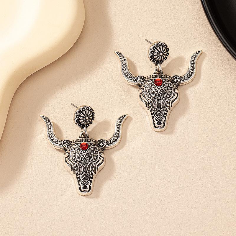 Retro Mode Stierkopf Diamant Ohrringe - Trendiger europäischer und amerikanischer Stil für Frauen