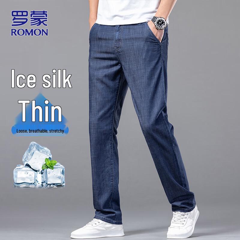 

ROMON Men s Summer Stretch Straight Leg Jeans 32