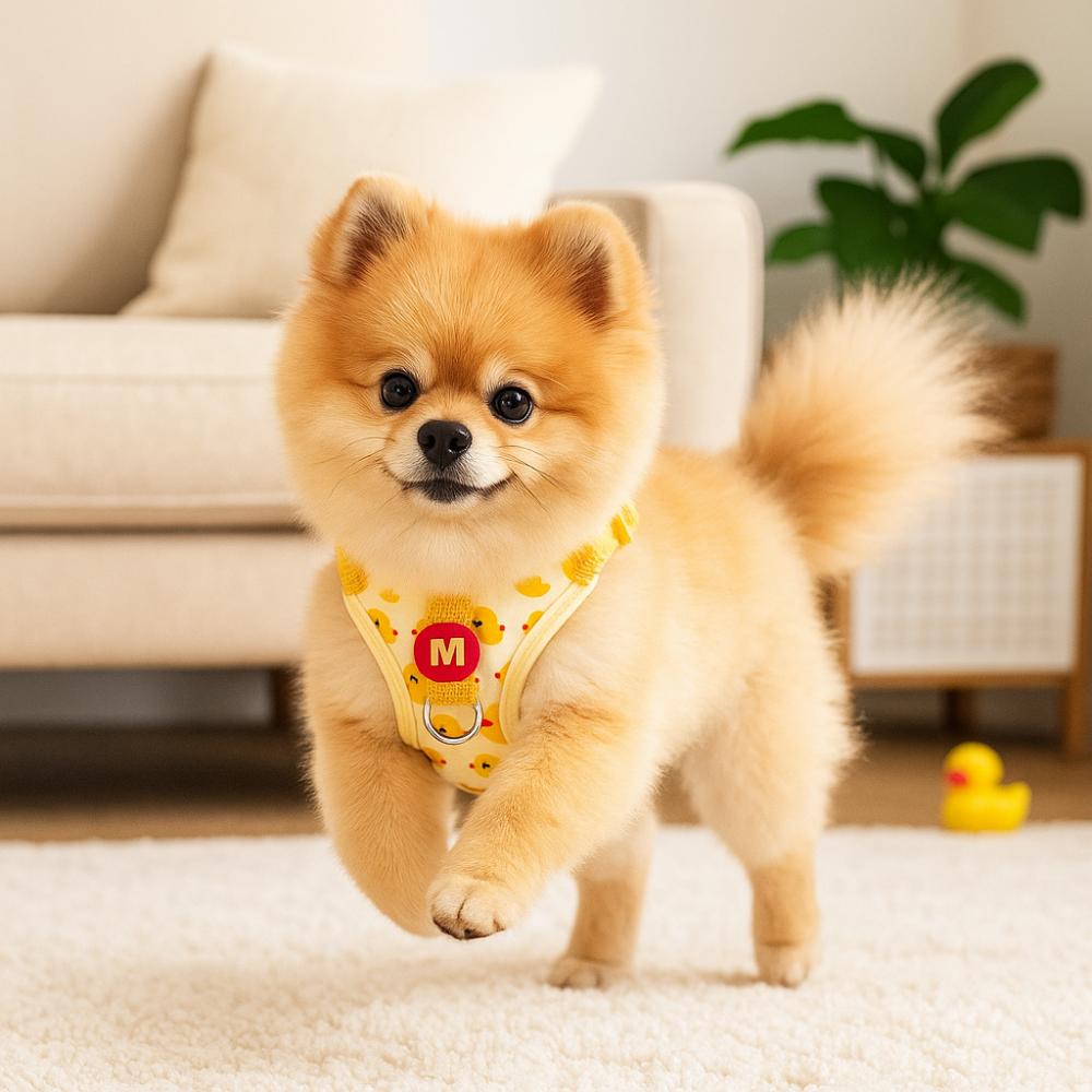 Adjustable Buckle Yellow Duck Dog Rope Vest Style Cartoon Dog Leash Pet Harness  Yorkshire