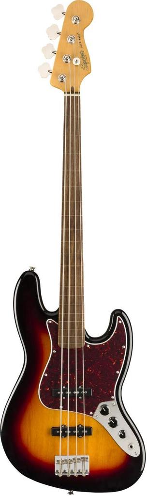Squier by Fender Electric Bass Classic Vibe Jazz Laurel Sunburst with Soft Case '60s Bass® Fretless, Fingerboard, 3-Color