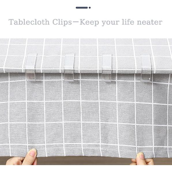 24-Pack Clear ABS Plastic Tablecloth Clips | Fits 1.3"-2.1" Table Edges | Windproof & Secure for Picnic, Camping, Party, Wedding & Restaurant