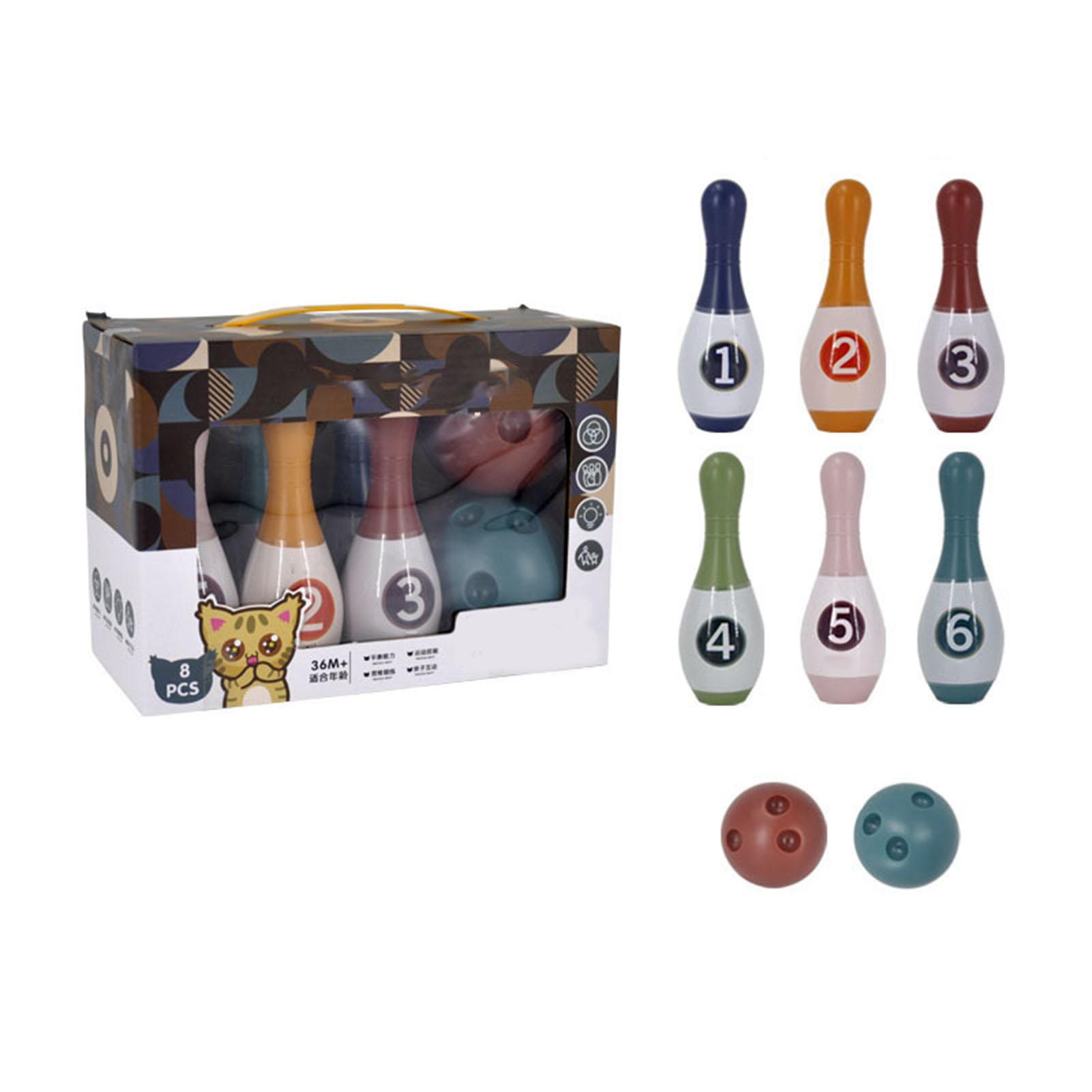 

Детский набор для боулинга, 6 кеглей и 2 мяча, развивающие игрушки для малышей, мини-боулинг для игр в помещении и на улице