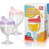 2 Stück Baby-Wein-Trinkbecher Kunststoffkelch Becher Auslaufsicherer Weinglas-Trinkbecher Baby-Kelch Baby-Trinkbecher Weinglas Getränkebecher Milchflasche mit Deckel