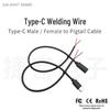 0.5 Sq Mm 20-gauge Industrial Control Two-core Type-C Extension Cable with Male Plug and Female Socket.