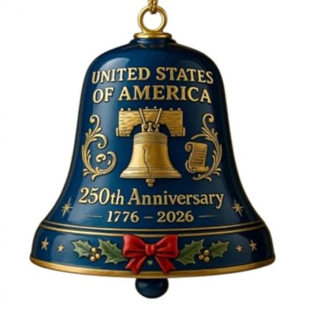 250th Anniversary Commemorative Bell Ornament Patriotic Tribute For Collectors Veterans Outdoor Decor With Easy Install