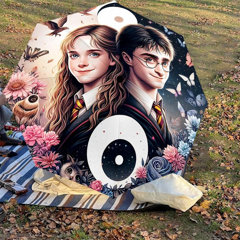 1PC Harry Potter, Butterflies Umbrella-8-Rib Reinforced, Automatic Open, Lightweight & Durable, Cute Fashion Accessory for Outdoor, D2632