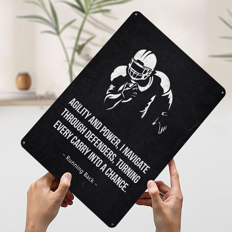 

Football Quotes Motivation Tin Plaque Poster Customized Wall Art Retro Vintage Metal Signs for Room Home Decorations House Decor 7.9x11.8In(20x30cm)