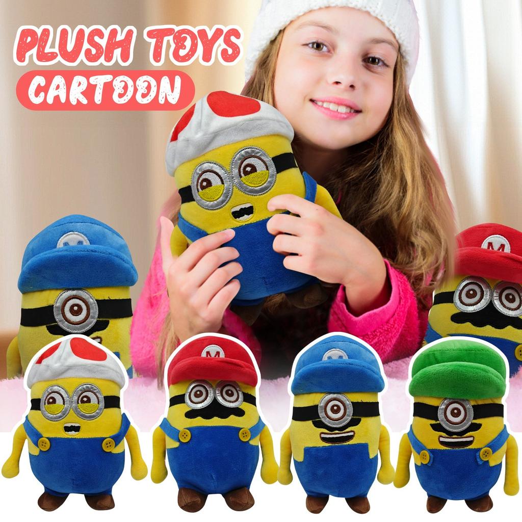 Yellow Cartoon Character Plush Toys, Creative Plush Holiday Toy Gifts