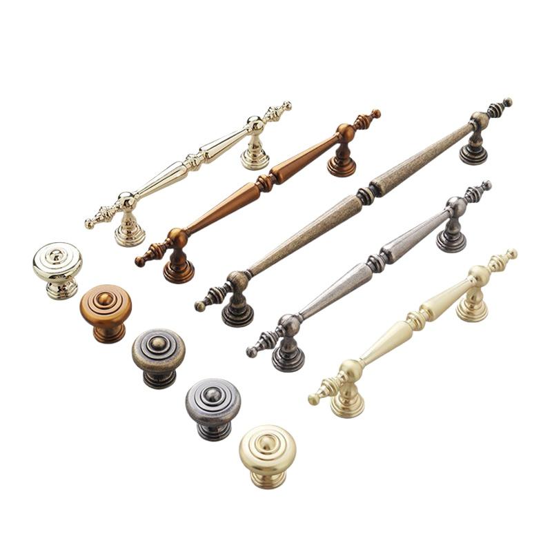 1Pcs Single-Hole Drawer Knob Aluminum Alloy Cupboard Handle Vintage Furniture Handle French Cabinet & Wardrobe Door Pulls