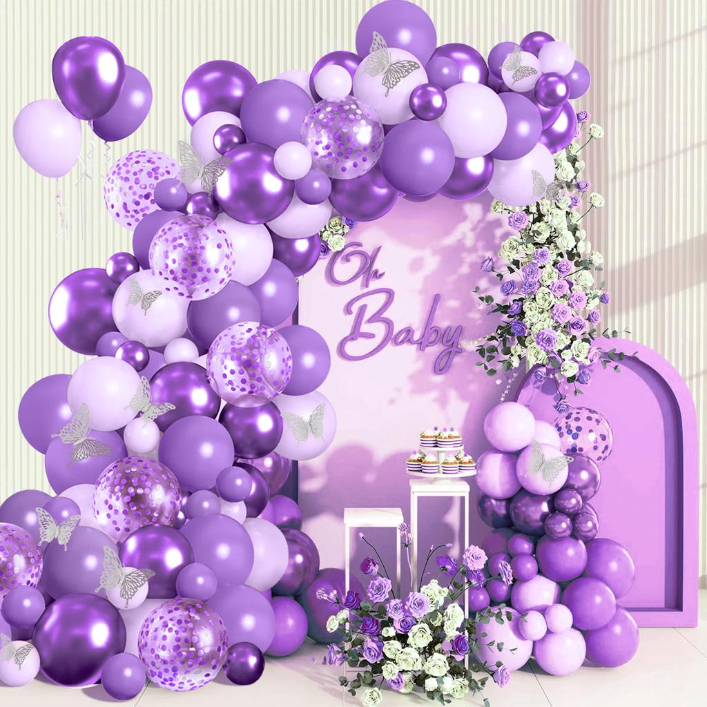 Pink Butterfly Balloons Garland Arch Kit Birthday Party Decor Kids Baby Shower Girl Gold Latex Balloons Wedding Party Supplies