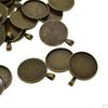 50 1 Inch Round Cabochon Base Trays for DIY Projects