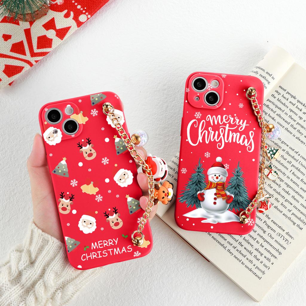 For Samsung A21S A53 A12 A13 A32 A72 A22 A23 A51 A50 A52 A70 A71 A73 A31 A40 A41 A03 S A02S A10 A33 Cute Christmas Lanyard Case