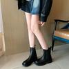 Fat mm Chelsea Short Boots Flat Cigarette Boots Martin Boots Thick Legs Big Tube Large Size Women's Shoes