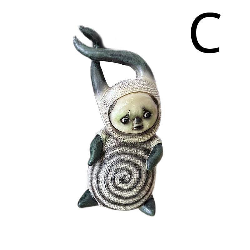 2023 Baby Goblin Halloween Dolls Decorative Figurines Art Quadruplet Ghost Doll Figurine Crafts for Garden Courtyard Small Decor Kawaii Gifts