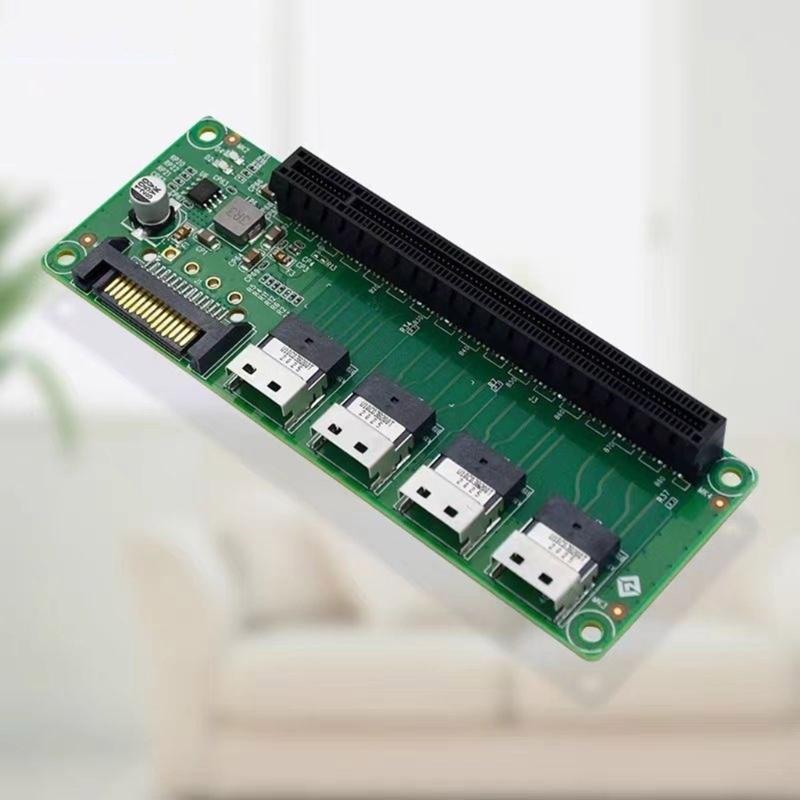 PCIe X16 Slot Adapters Converters Board 4 Port SlimSAS-8654 To PCIe X16 Slot Expansion Card Connectors for Server