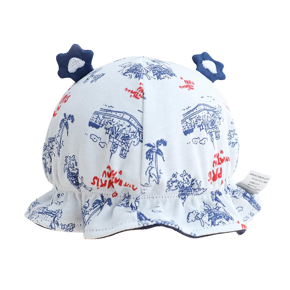

Hat Cartoon Double-layer Head Protection Short Brim Cap For 0-6 Months Boys Girls blue #1